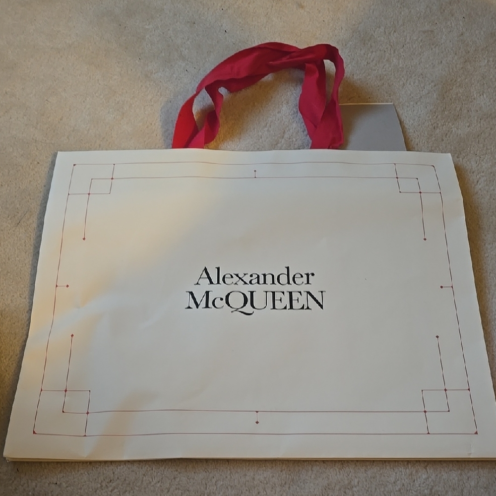 Alexander McQueen XL Shopping Bag with Red Handles